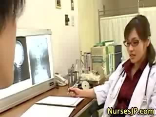 Asian woman professor handjob