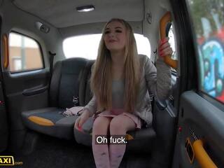 Fake Taxi English Tourist deity Rides her Driver on Backseat