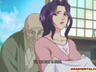 Cockhungry anime fjes dekket av sæd shortly etter tittyfuck