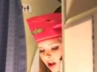 Simpatik stjuardesë merr i freskët spermë aboard