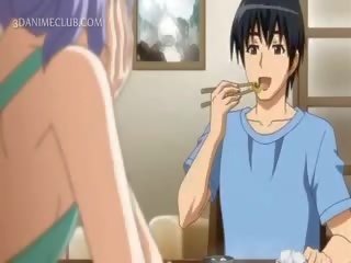 Shy Hentai Doll In Apron Jumping Craving prick In Bed