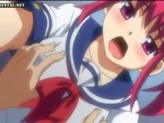 Anime rødhårete blir anal dildo
