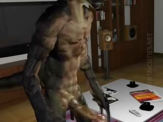3D Hentai babe Gives BJ To An Alien