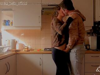 Kitchen go into out with petting & Fingering - Sensual Teasing Stepsister