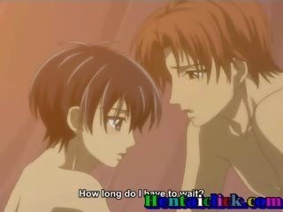 Hentai homo schoolboy naked in bed having love n x rated movie
