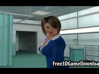 Charming 3d cartoon girls in outfits and tight clothes