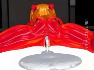Convertido en 3d animado ramera chupando tentáculos