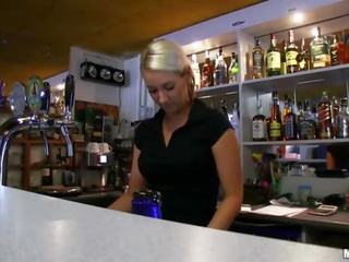 Outstanding bartender chick Lenka fucks for cash