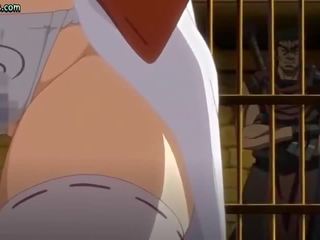 Anime harlot fica coberto em ejaculações