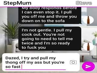 Beguiling MILF and Son Fuck on Their Sofa Sexting Roleplay