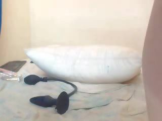 Big Ass Swallows Huge Dildo on Webcam, xxx film 6a