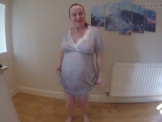 Pregnant Wife Does Striptease in Maternity Dress: X rated movie 5c