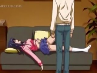 Ładniutka anime kochanek pokaz undies w górę jej malutkie spódniczka