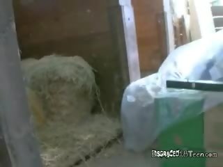 Marvelous Blonde Farmer young woman With Big Tits Sucks pecker Good