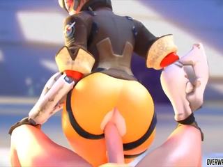 Lascivious and küntije tracer from overwatch gets amjagaz.